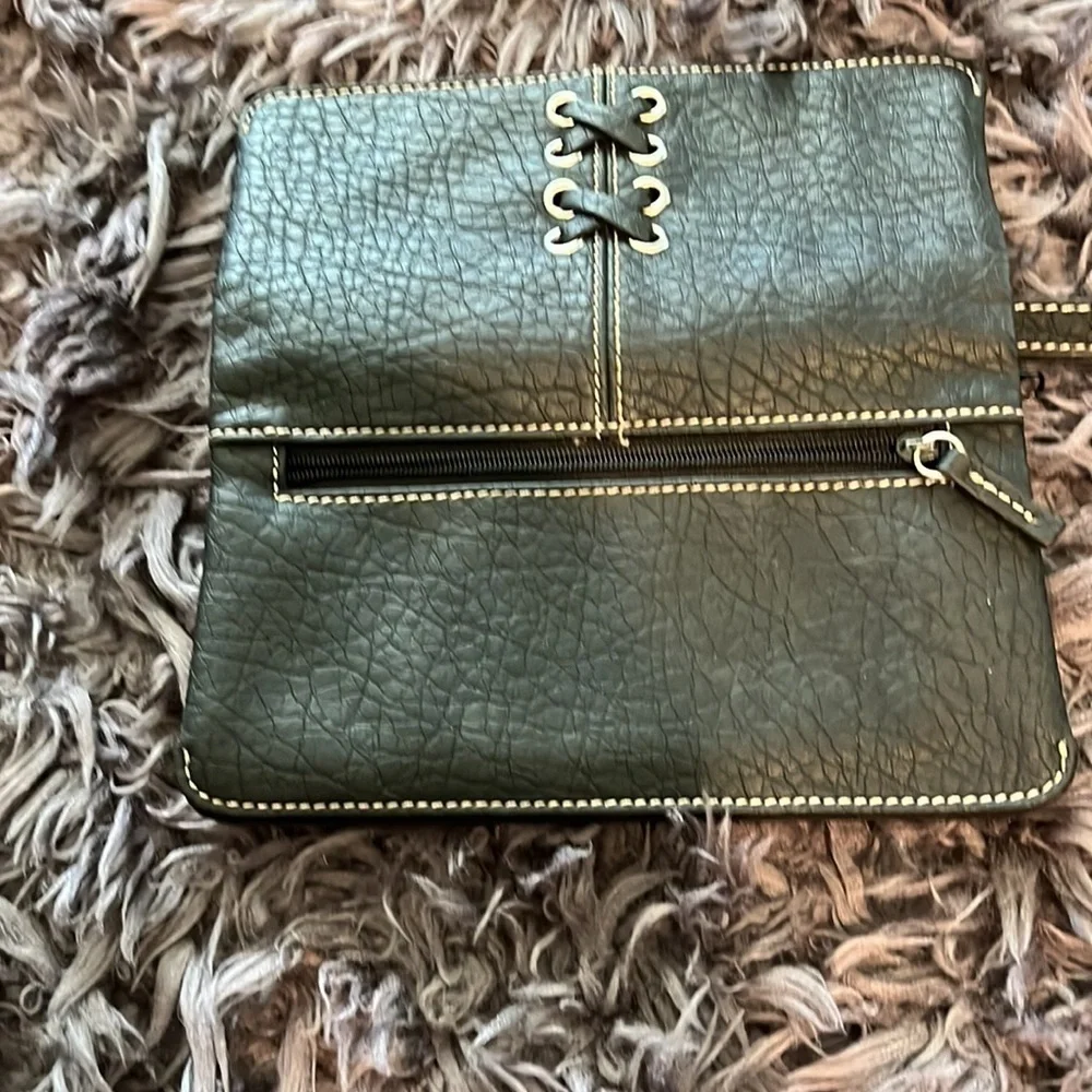 Black with silver details and lacing wristlet good condition